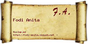 Fodi Anita névjegykártya